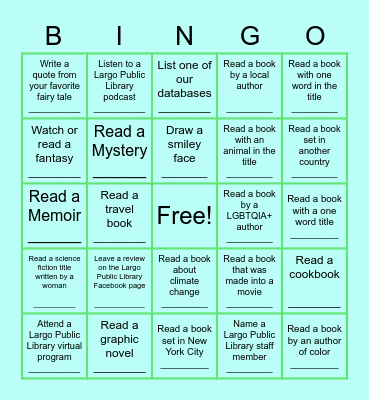 Imagine Your Story Bingo Card
