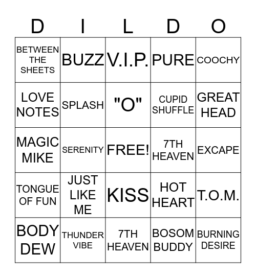 PURE ROMANCE PRESENTS.... Bingo Card