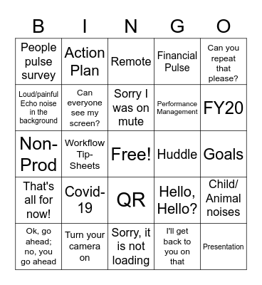 CI Conference Call Bingo Card