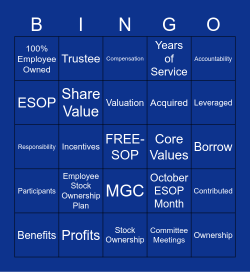 ESOP BINGO Card