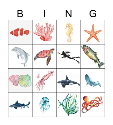 Ocean Bingo Card