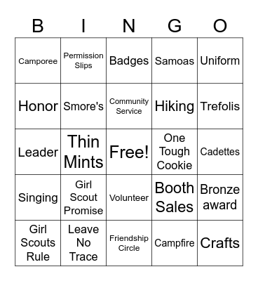 Girl Scouts!! Bingo Card