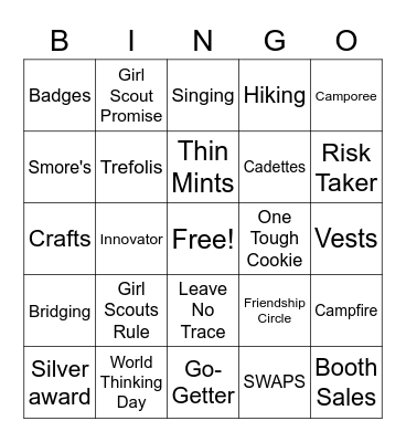 Girl Scouts!! Bingo Card