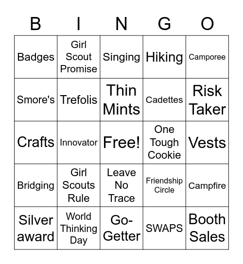 Girl Scouts!! Bingo Card