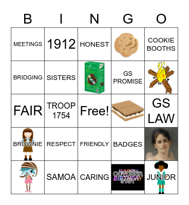 Troop 1754 Bingo Card