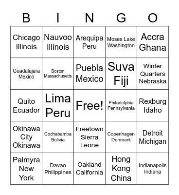 Temples Around the World Bingo Card