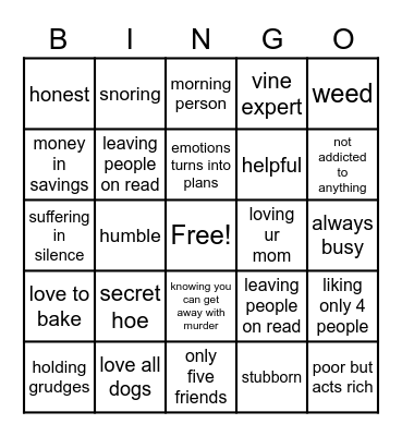 Earth sign Bingo Card