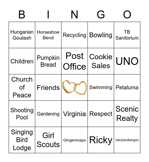 Anniversary Bingo Card