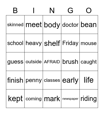 Grant 5/17/20 Bingo Card