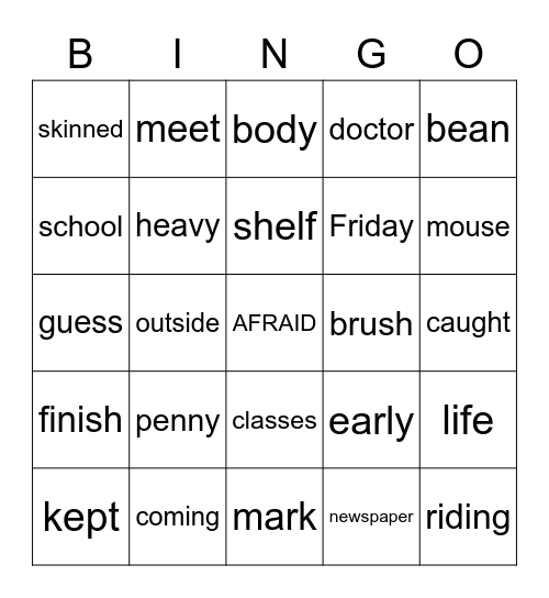 Grant 5/17/20 Bingo Card