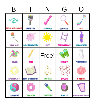 Strengths Bingo Card