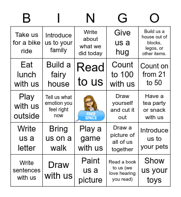 Flat Teacher Bingo Card