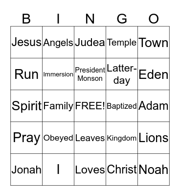 Primary Bingo Card