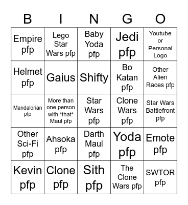 r/StarWarsBattleFront Discord pfp Bingo Card