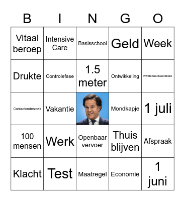 Persconferentie Bingo Card