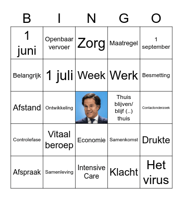 Persconferentie Bingo Card