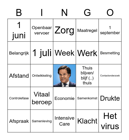 Persconferentie Bingo Card