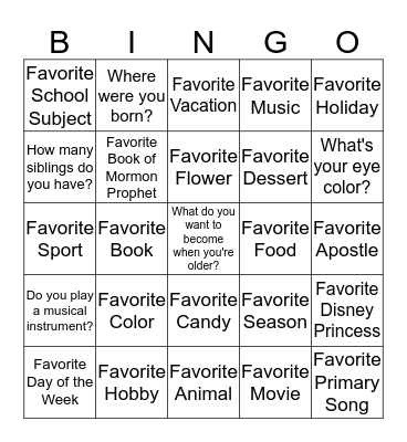Howdy Bingo Card