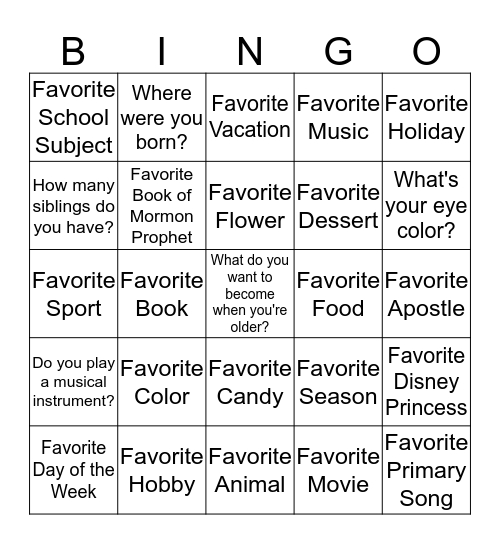 Howdy Bingo Card