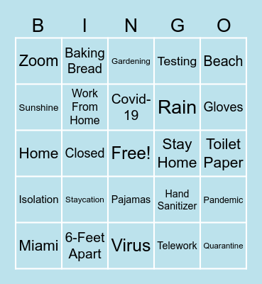 Staycation Bingo Card