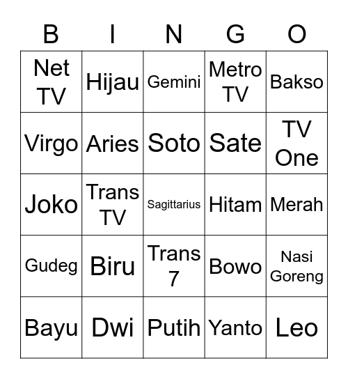 Bingo Gopay Bingo Card
