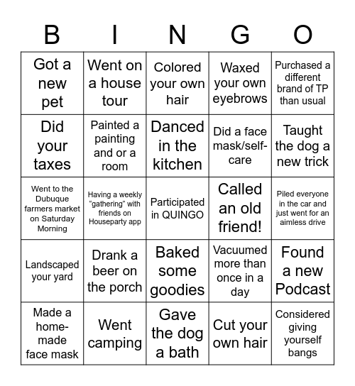 Bingo D Bingo Card