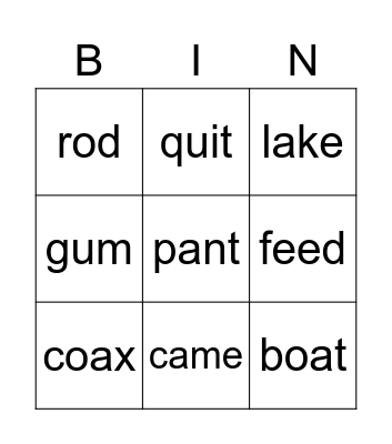 Phonics 2 p.7 Bingo Card