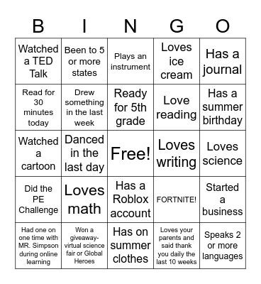 4B Spartans Bingo Card