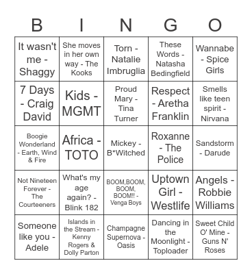 BANGER BINGO Card