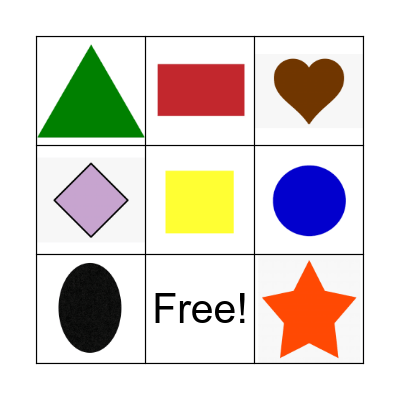 Shape /Color BINGO Card
