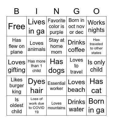 Stephs 1st Bingo Card