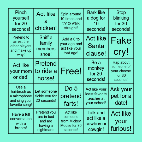 Dare bingo! Bingo Card