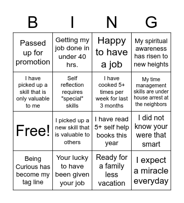 Mental Madness Mentoring Bingo Card
