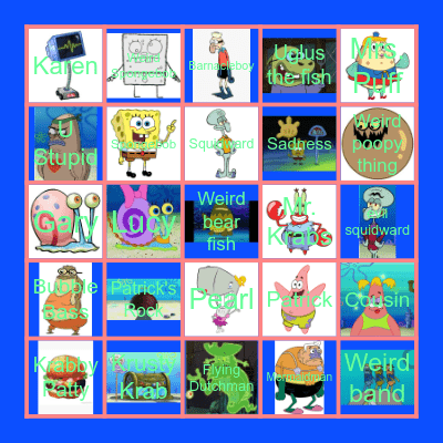 Spongebob Bingo Card
