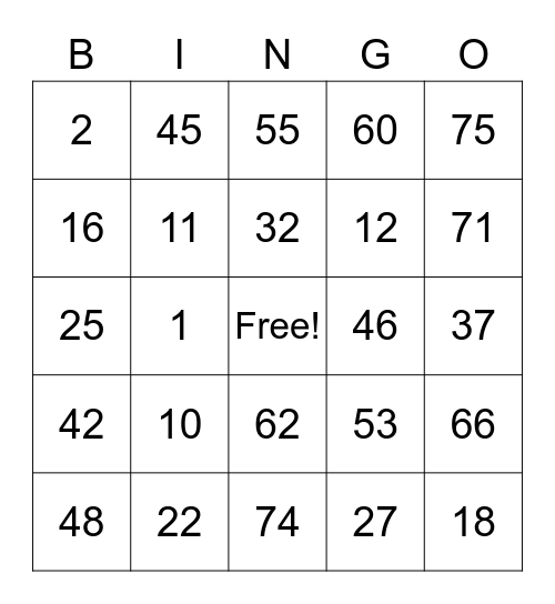 Birthday Bingo! Bingo Card