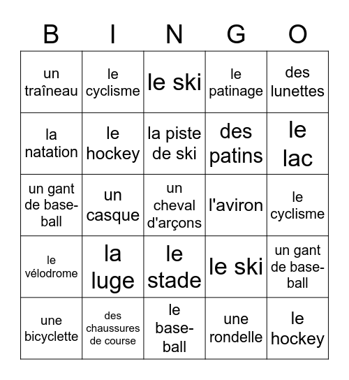 Tous des Champions Bingo Card