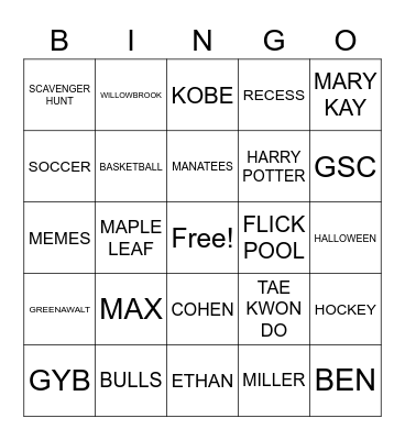 WB BINGO Card