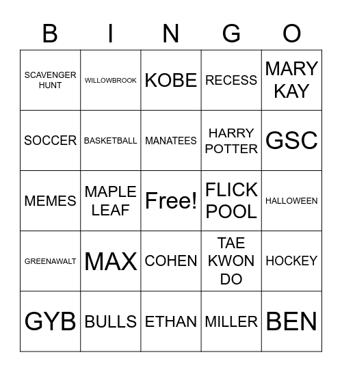 WB BINGO Card