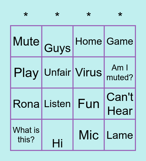 KBS Lyme Bingo Card