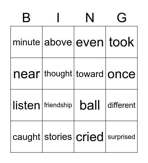Words to Know Beach Bingo Card