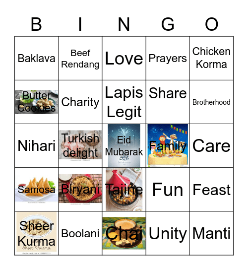 Eid Bingo! Bingo Card