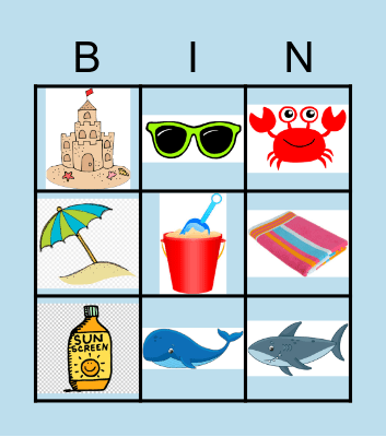 At the Beach Bingo Card