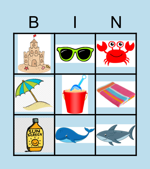 At the Beach Bingo Card