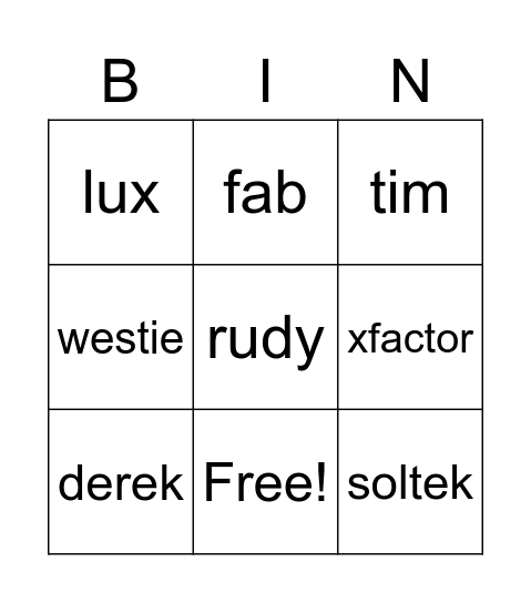 Twitter Burns Bingo Card