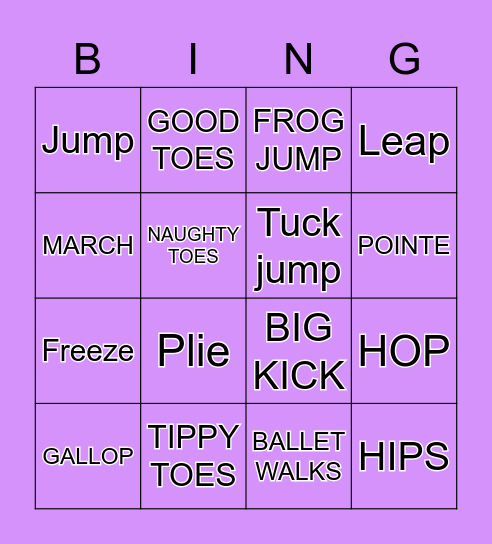 BELLA'S BIRTHDAY PARTY GAMES Bingo Card