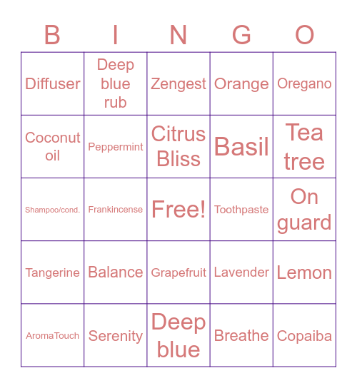 dōTerra BINGO Card