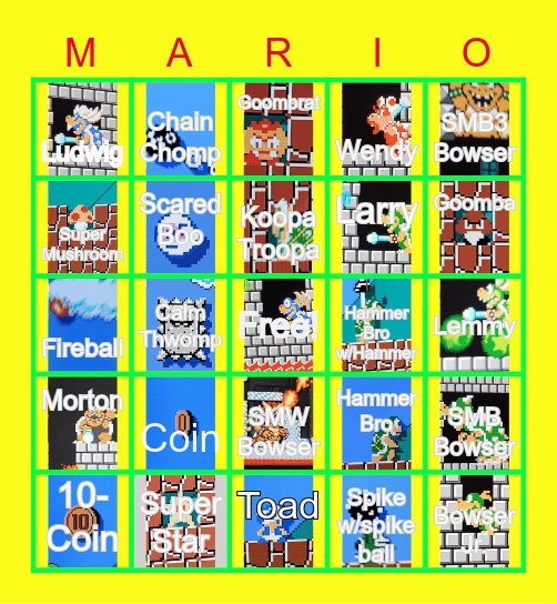 Super Mario Maker 2! Bingo Card