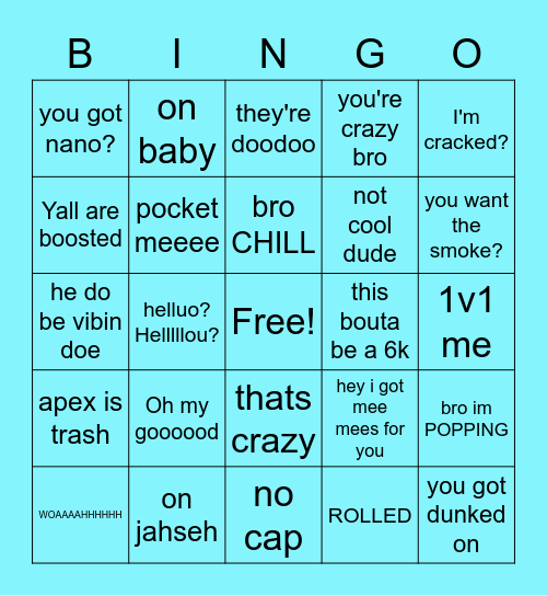 bonk Bingo Card