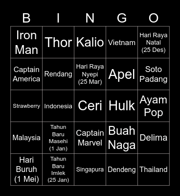 mahesarwn Bingo Card