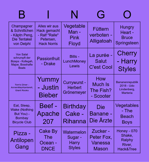 ich hab dich zum fressen gern... Bingo Card